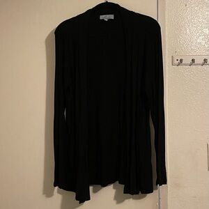 Joan Vass Classic Black Top Cardigan - Size S
